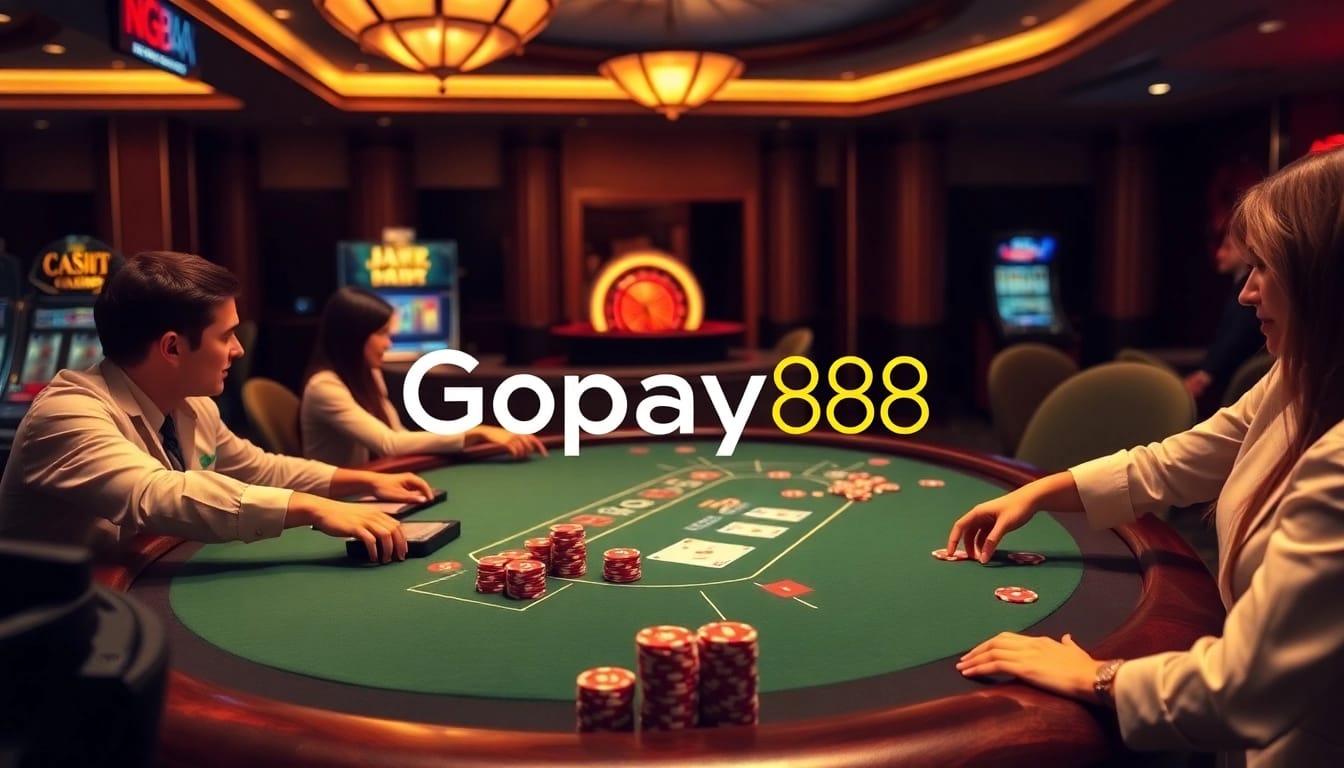 Experience thrilling gameplay at Gopay88 with vibrant casino tables and professional dealers.