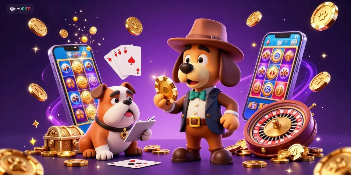 Engage with ดูหนัง037 and explore vibrant slot games with treasure clues in a dynamic casino scene.