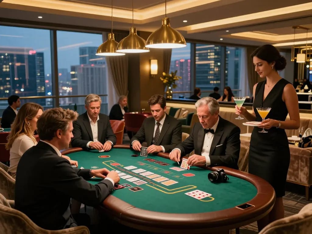 Experience togel hari ini action at an upscale casino with intense blackjack gameplay and city views.