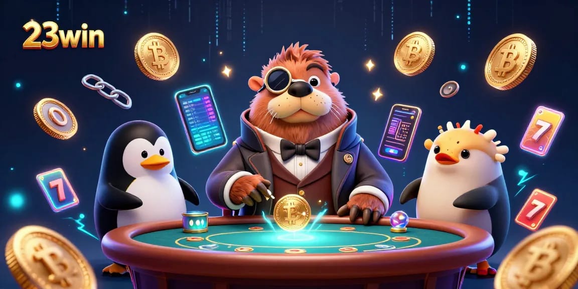 Experience the excitement of gambling with 23win in this vibrant underwater casino scene.