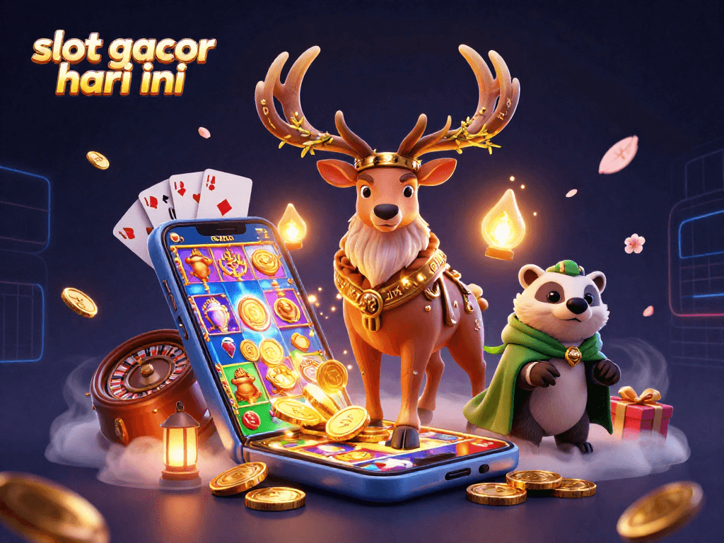 Experience slot gacor hari ini with vibrant 3D gaming elements and characters in an enchanting casino scene.