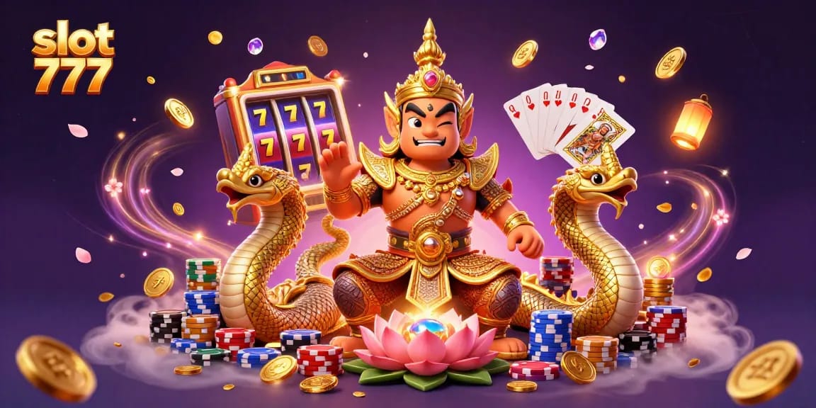 Menangkan slot 777 dengan jackpot yang berkilauan dan simbol keberuntungan di dalam permainan.