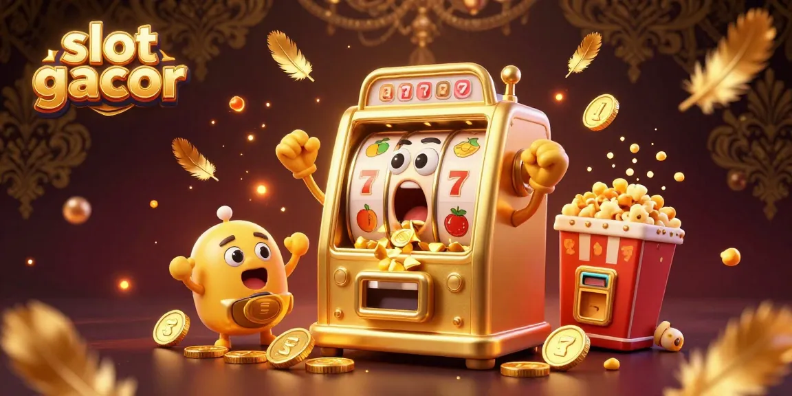 Experience thrilling wins with slot gacor machines pouring coins and cheering in a vibrant casino scene.