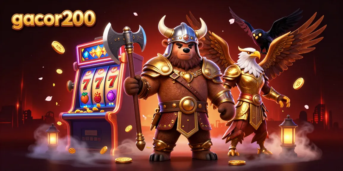 Experience thrilling gameplay with gacor200 in a vibrant 3D casino scene featuring rich slot elements.