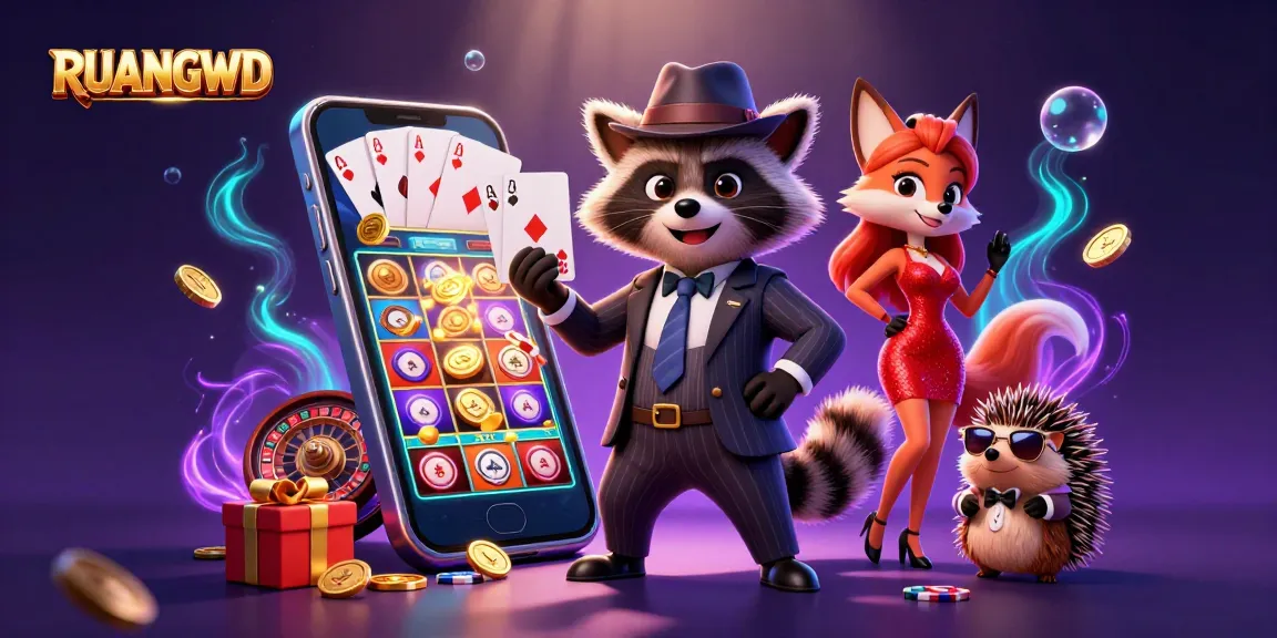 Experience the thrill of RUANGWD with a dynamic 3D casino scene showcasing characters and exciting game elements.