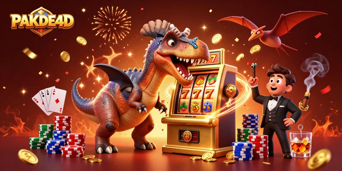 PAKDE4D menyajikan momen seru saat dinosaur pachycephalosaurus menang jackpot di mesin slot.