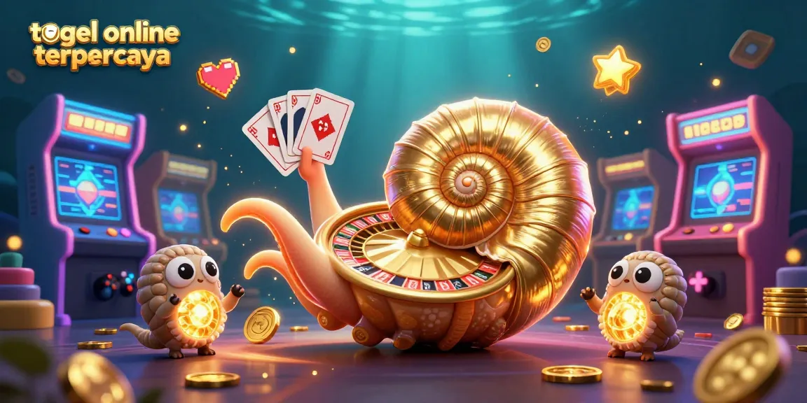 Experience togel online terpercaya with a giant nautilus roulette wheel surrounded by glowing game elements.