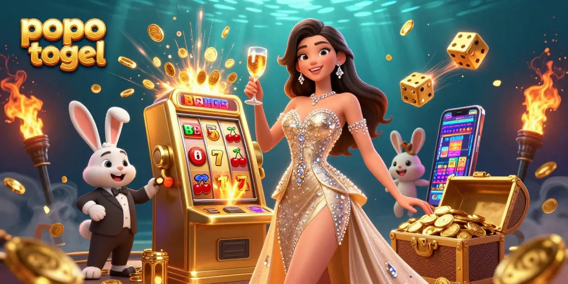 Engage with popo togel by winning big at a dynamic casino scene featuring slot machines.