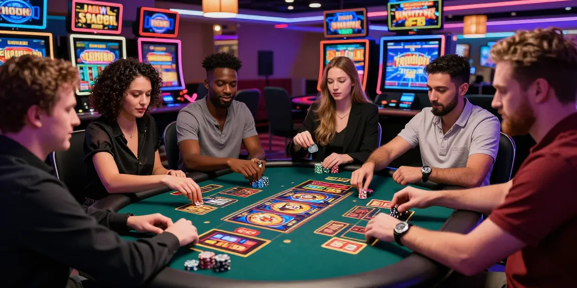 Players enjoying the excitement of online casinos that accept credit cards, vibrant casino environment with digital games.