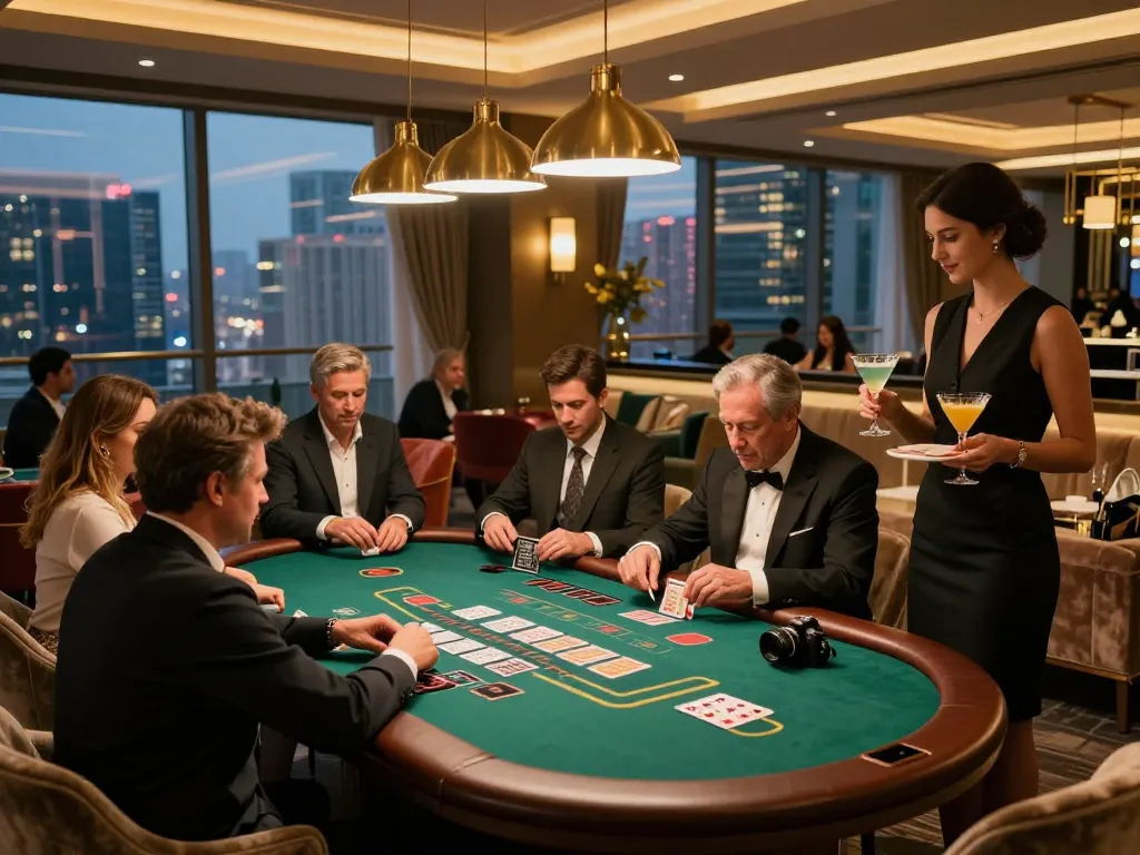 Experience togel hari ini action at an upscale casino with intense blackjack gameplay and city views.