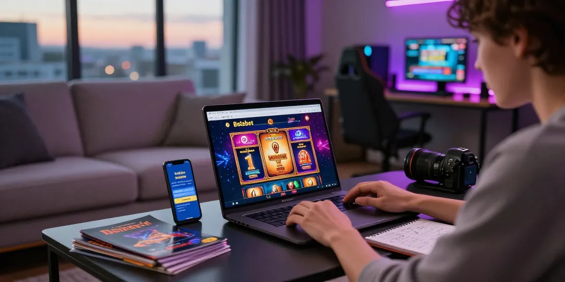 Engaged user on Betebet platform in a modern living room, focusing on online gaming.