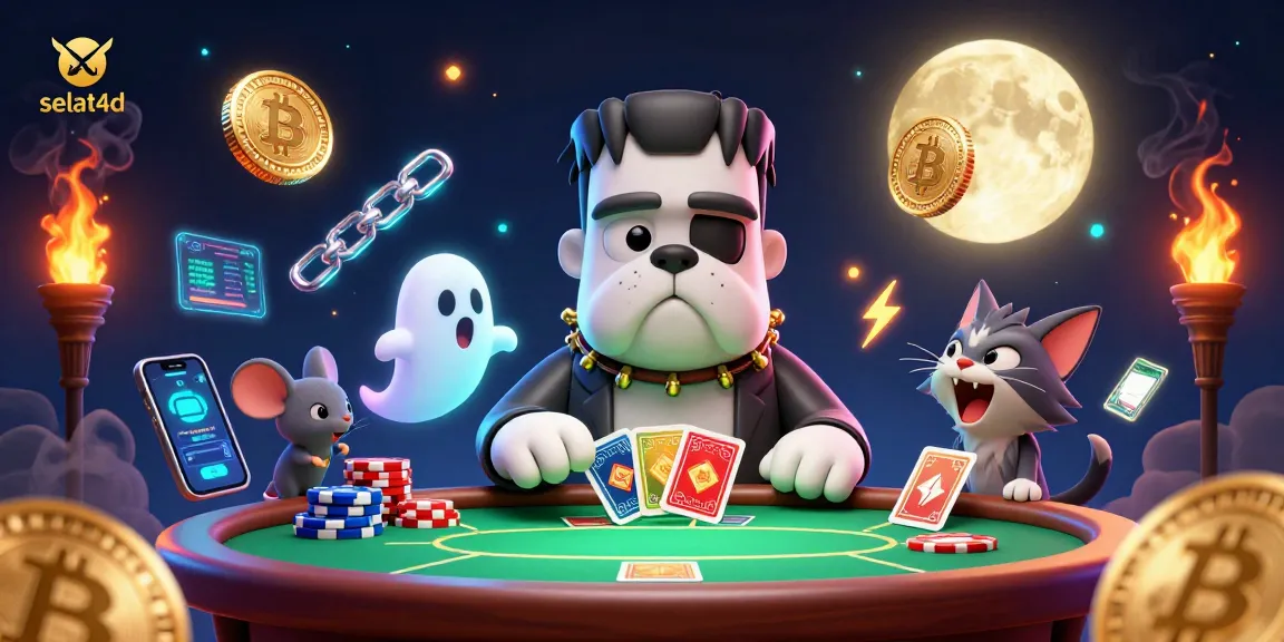 Engage in winning strategies with selat4d at a thrilling poker table dominated by fun characters.