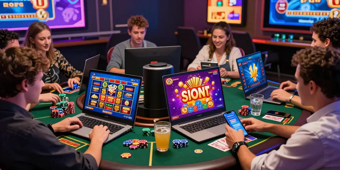 Online casino excitement at https://hrnd.co.uk with players enjoying diverse games and vibrant graphics.