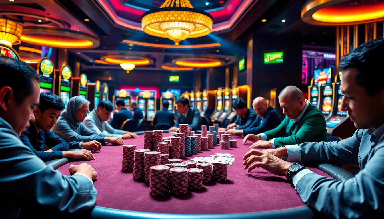 Experience high-stakes poker action at MK8.COM with vibrant casino visuals and engaging gameplay.