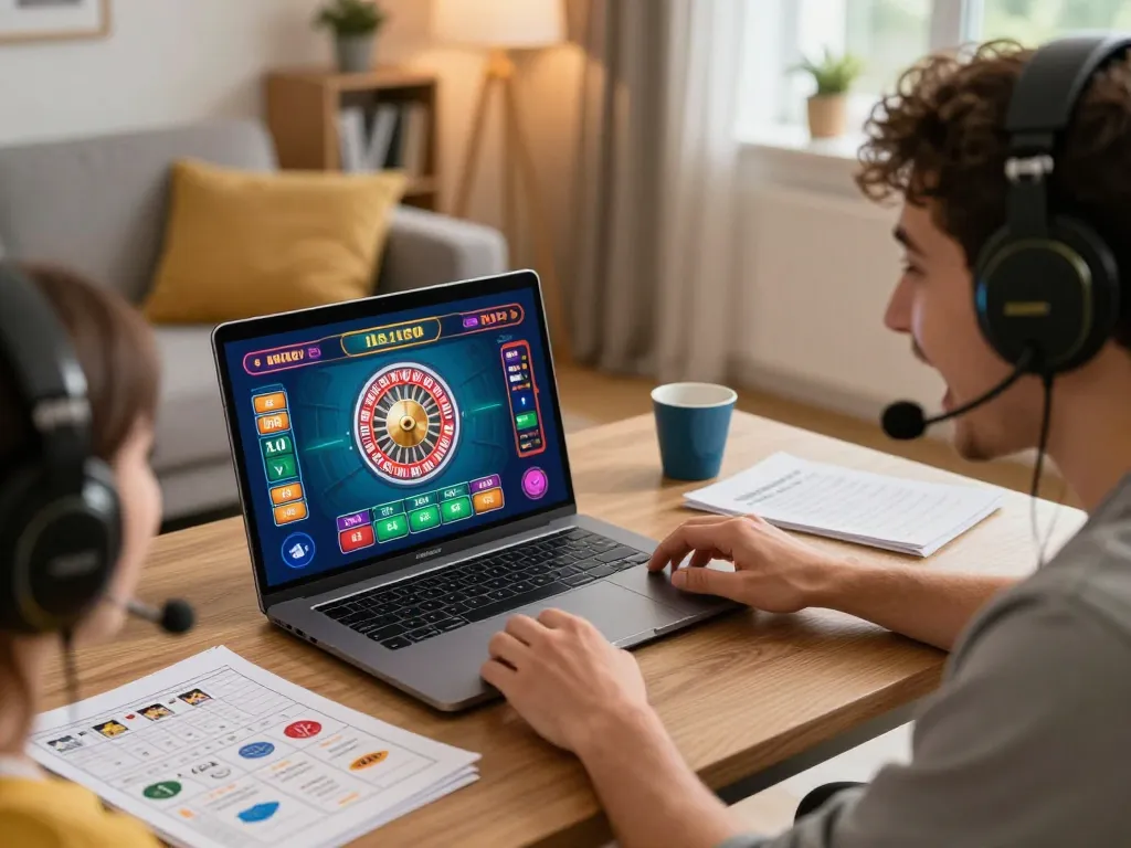 Player enjoying online gaming at home using SC88 platform, engaging with roulette interface