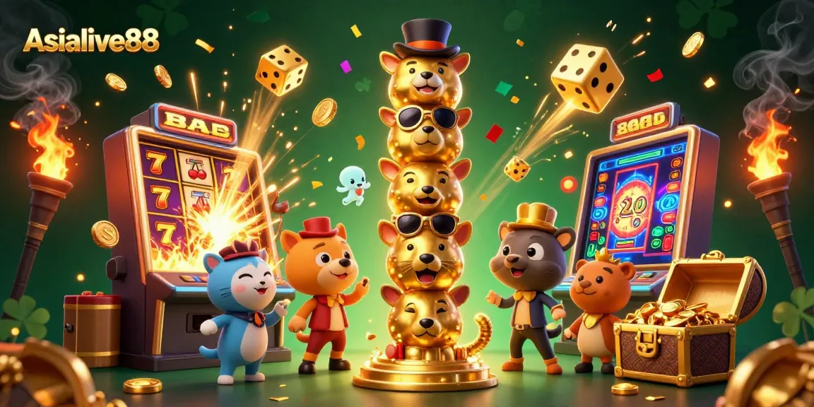 Spin to win at Asialive88 with vibrant slot machine and golden treasures!