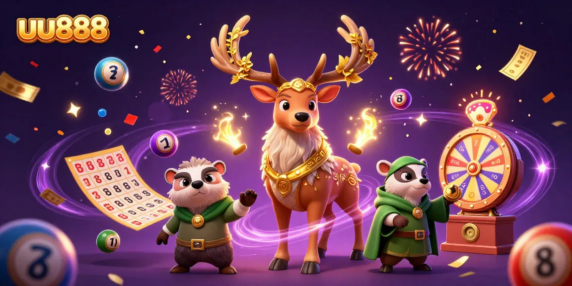 Experience thrilling jackpots at uu888 with a vibrant casino scene filled with lottery elements.