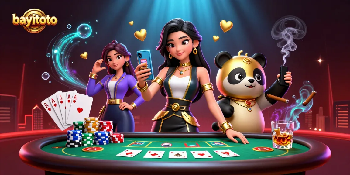 Engage in winning strategies at bayitoto with this vibrant online casino illustration.