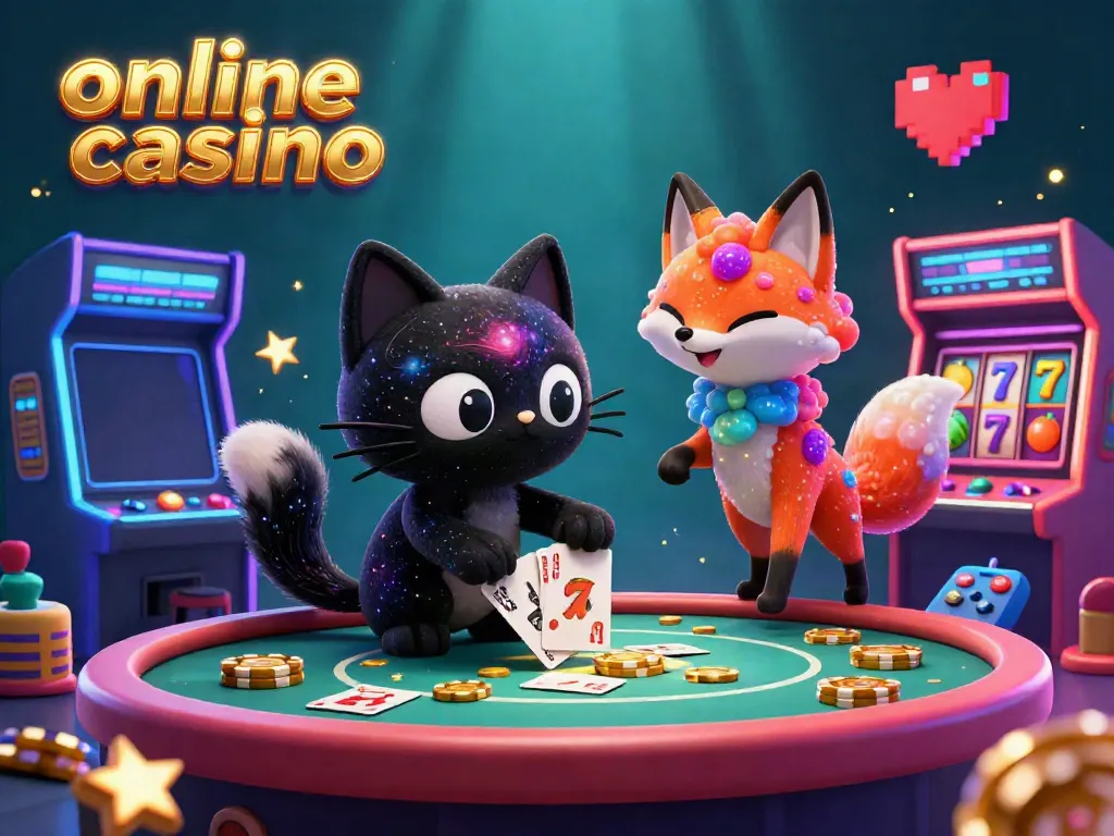 Engage with the vibrant world of online casino featuring a charismatic black hole cat and colorful nebula fox.