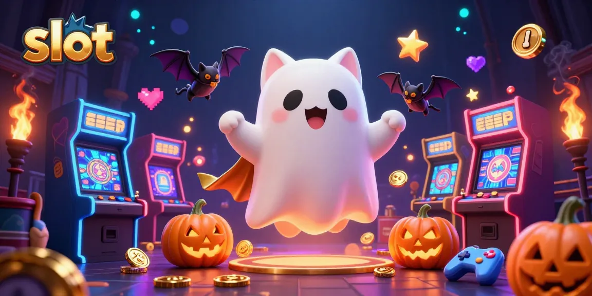 Slot gacor menang dengan mesin slot dalam ilustrasi berwarna-warni dan dinamis