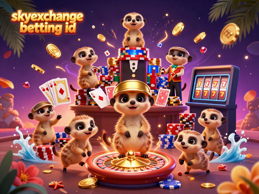 Experience thrilling action with skyexchange betting id during an engaging casino scene featuring meerkats.