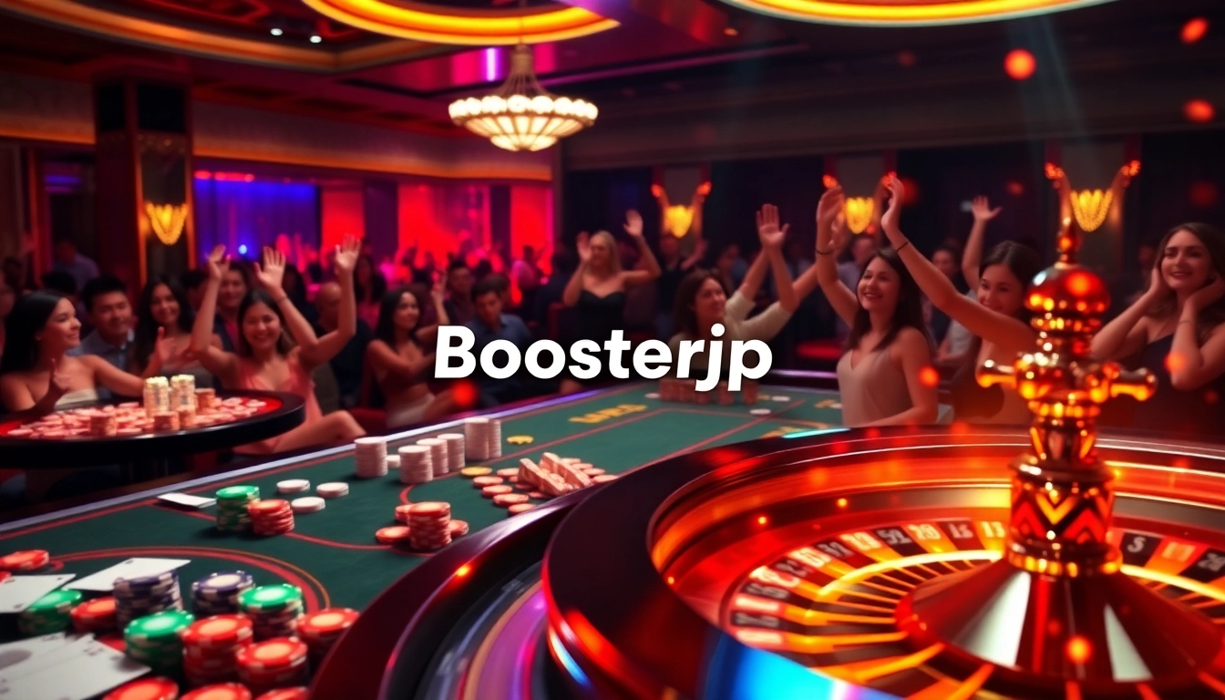 Experience thrilling gameplay at Boosterjp with vibrant slot machines and animated casino action.
