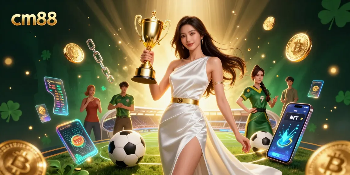 Experience the excitement of cm88 with Asian woman trophy in a vibrant casino atmosphere.
