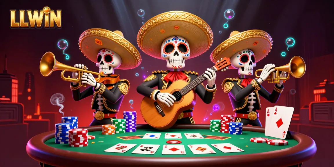Experience exhilarating gameplay at LLWIN with a vibrant mariachi scene and poker excitement.