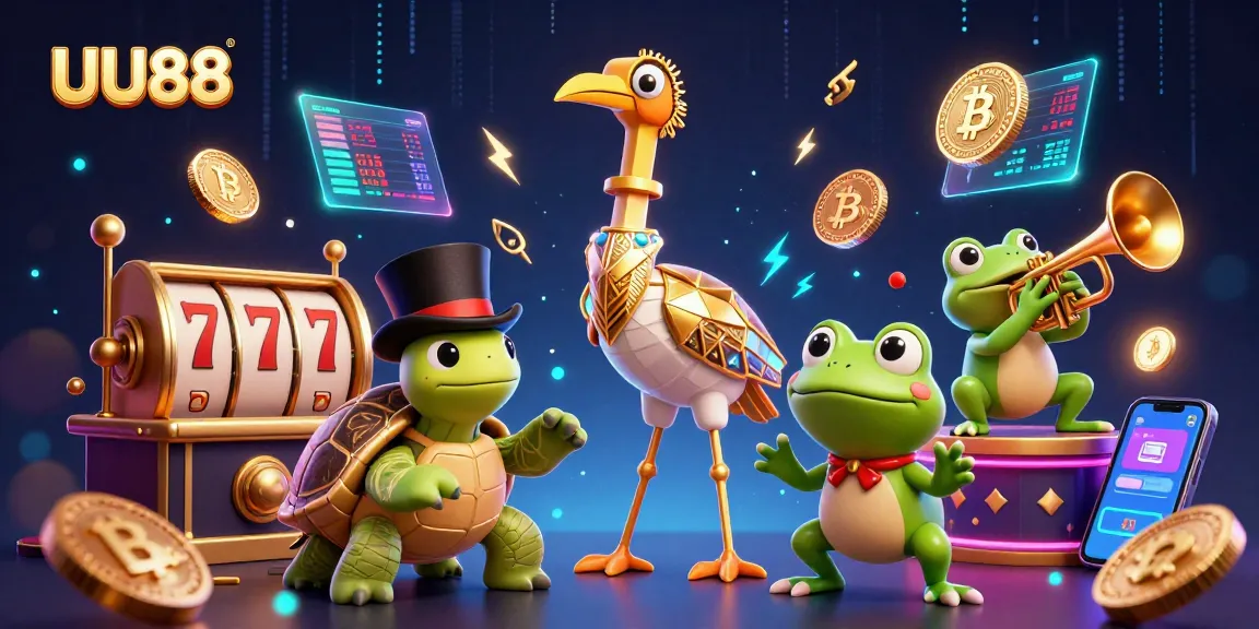 Experience the thrill at UU88 with vibrant slot games and iconic characters in a dazzling casino setting.