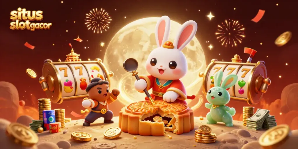 Win big at situs slot gacor with vibrant 3D moon rabbit and captivating casino elements.
