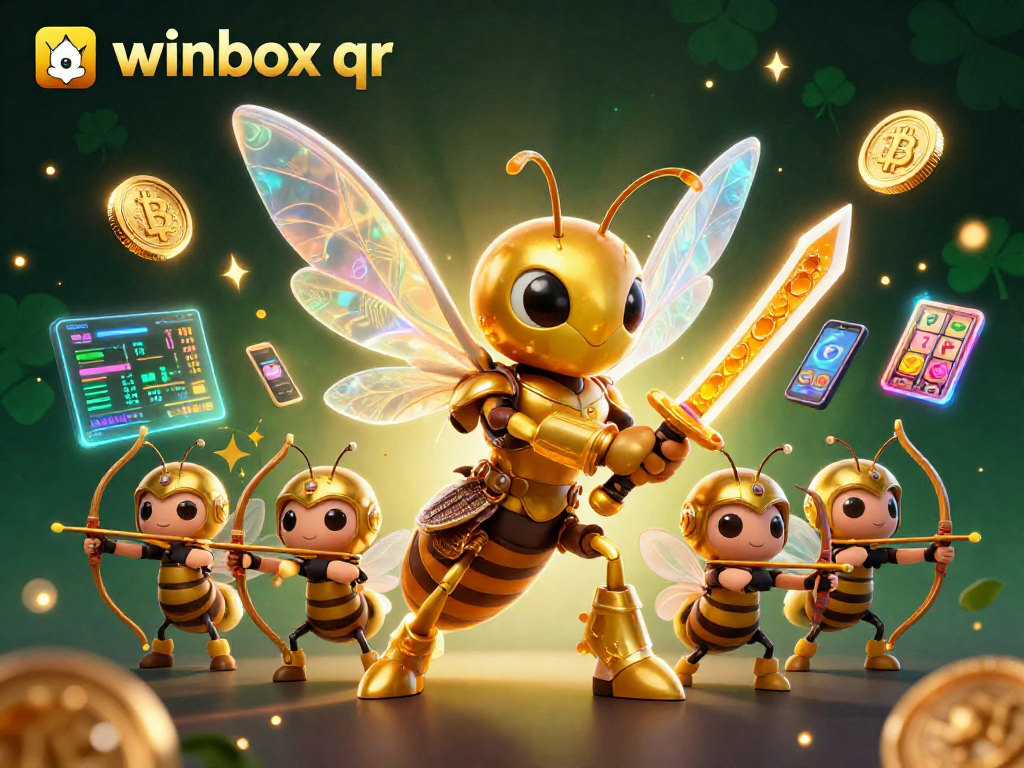 Winbox qr features the golden hornet engaging in thrilling slot action with vibrant casino elements.