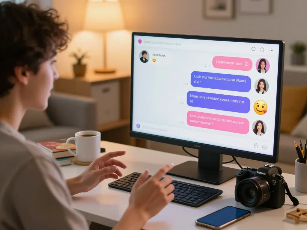 Engaging digital interaction showcasing personalized avatars in an intimate sex chat ai environment.