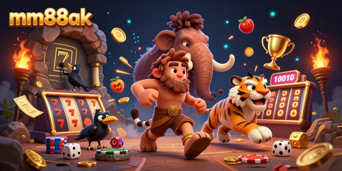 Experience the exciting mm88ak prehistoric casino with lively characters and vibrant gambling elements.
