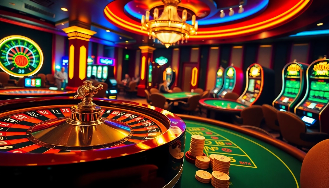 A passionate player hitting a jackpot at viral4d, surrounded by vibrant casino elements.
