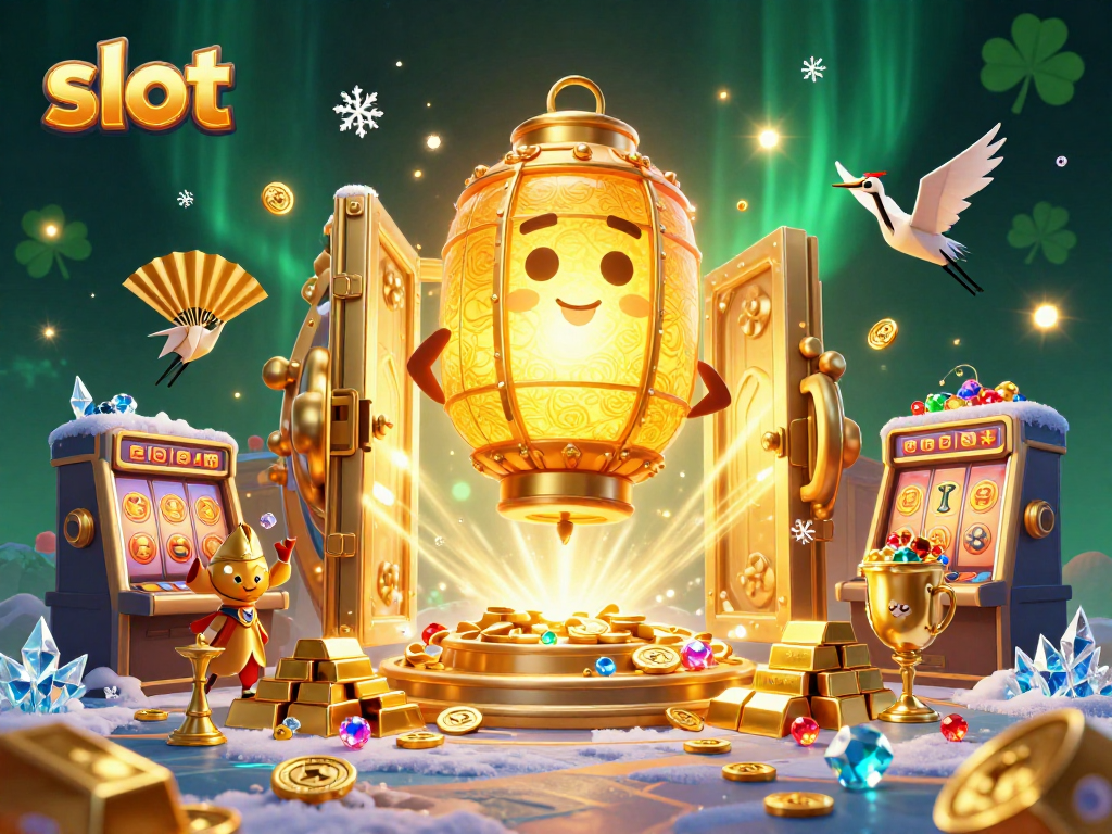 Engage with slot adventures featuring vibrant visuals and lucky symbols in a captivating casino scene.