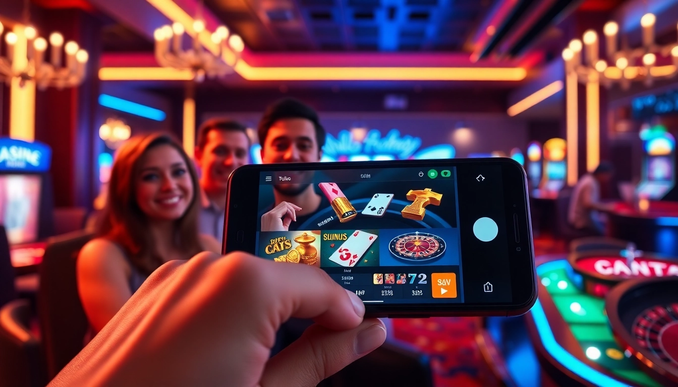 Experience the excitement of a singapore online casino app with players immersed in gaming.