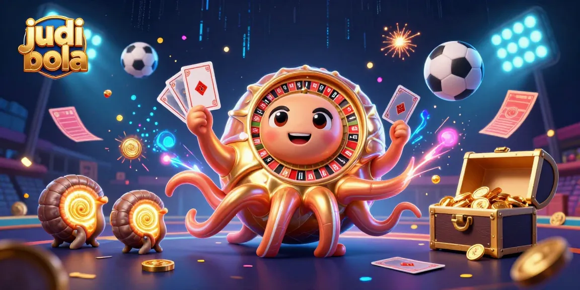 Experience thrilling judi bola action with a dynamic scene of an ancient nautilus and sports betting elements.