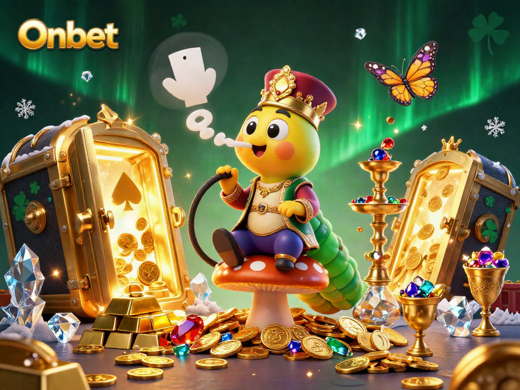 Experience the thrilling gaming world of Onbet with captivating scenes of a vibrant casino.