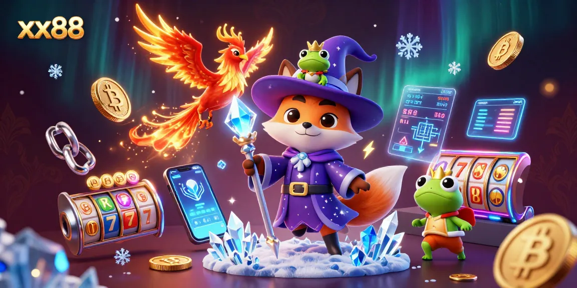 Experience winning moments at xx88 with a vibrant 3D casino illustration showcasing magical characters and dynamic gaming elements.