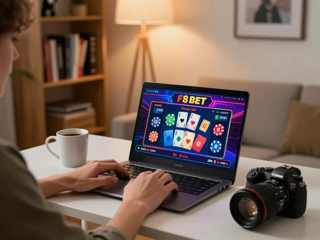 Person enjoying a thrilling game session on F8 BET's online platform, showcasing interactive gameplay.