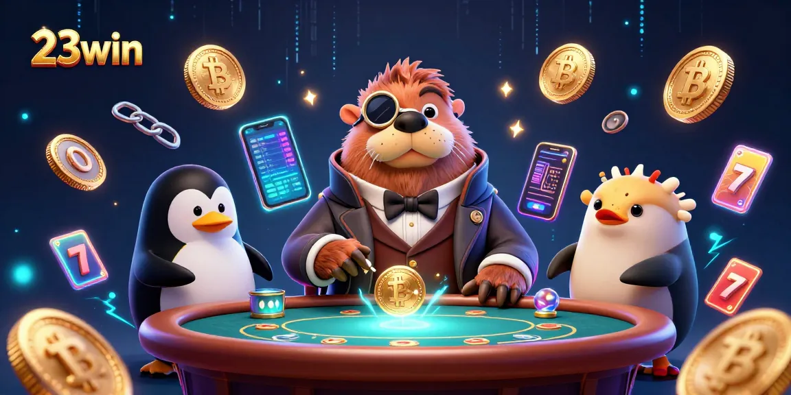 Experience the excitement of gambling with 23win in this vibrant underwater casino scene.