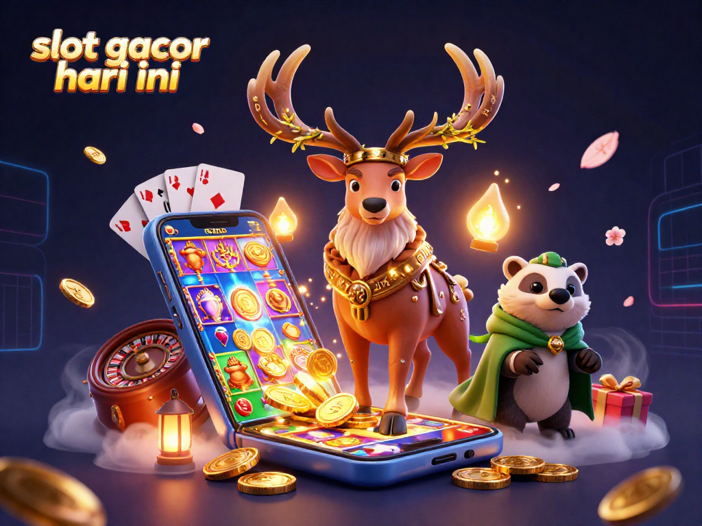 Experience slot gacor hari ini with vibrant 3D gaming elements and characters in an enchanting casino scene.