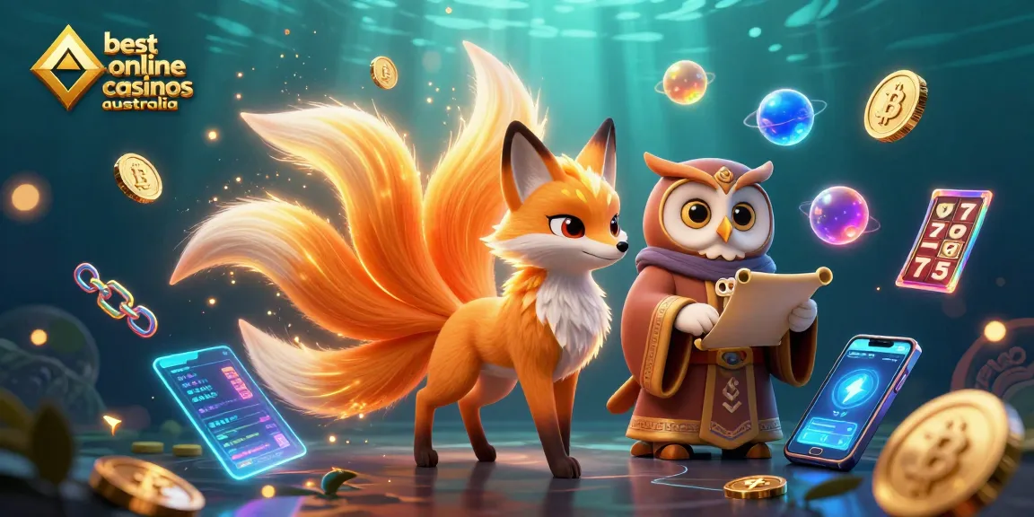Experience the excitement at the best online casinos australia with vibrant characters and crypto elements in a dynamic casino scene.
