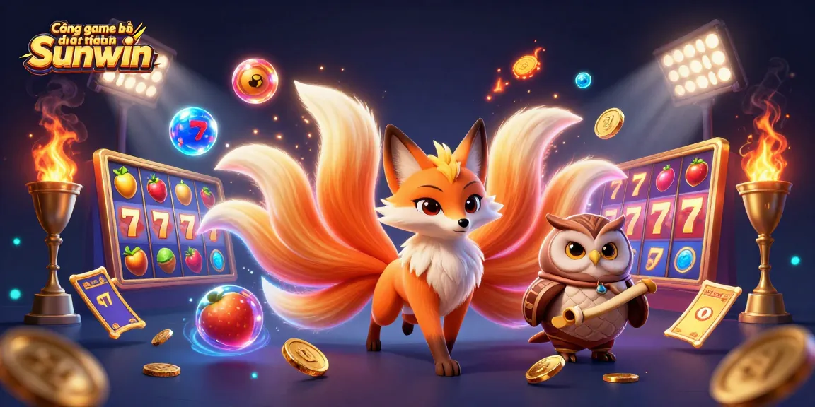 Experience the excitement of Cổng game bài đổi thưởng Sunwin in this vibrant 3D illustration featuring captivating characters and gaming elements.