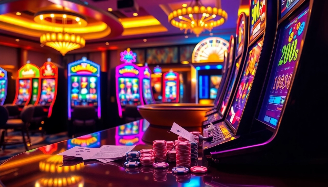 Player spinning slot apiraja88 machine in a vibrant, luxurious casino atmosphere.