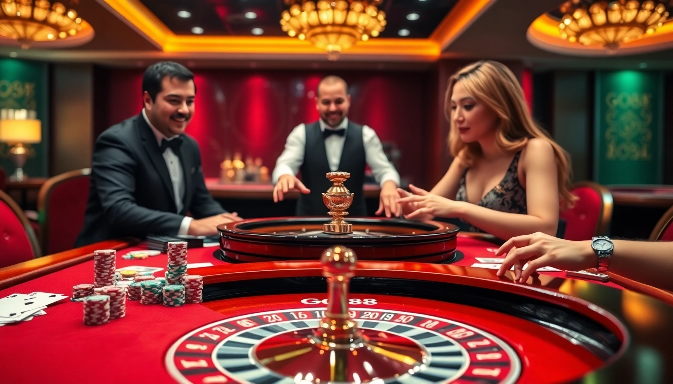 Engage with the thrilling experience at GO88 casino games featuring vibrant tables and professional dealers.