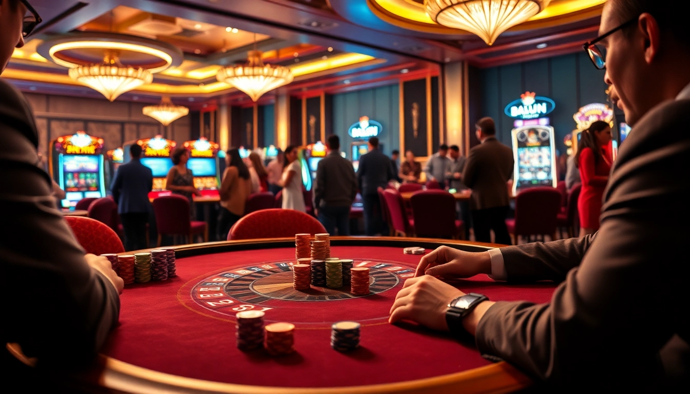 Experience the excitement of 32WIN with a vibrant casino scene, featuring immersive poker and roulette games.