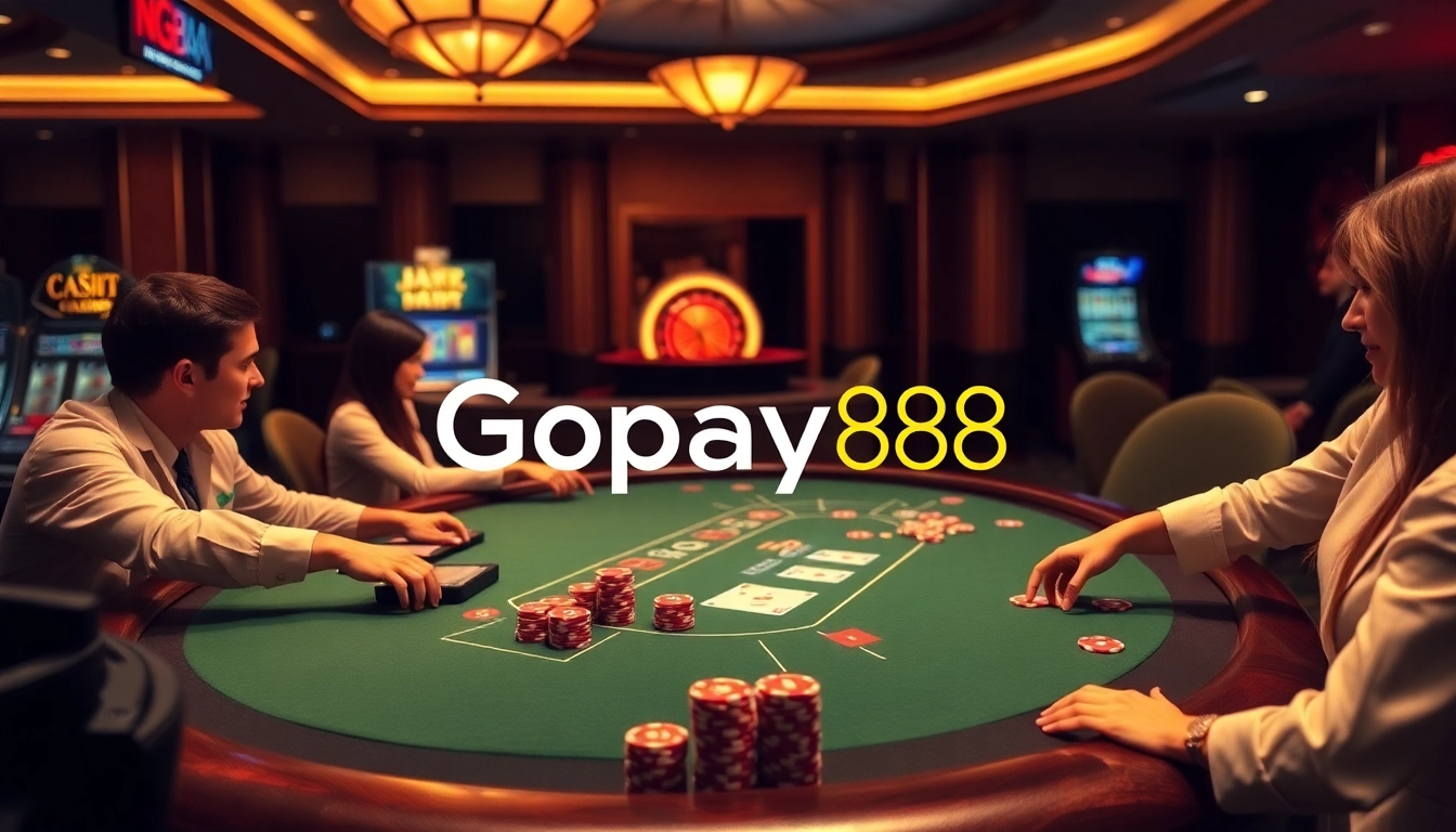 Experience thrilling gameplay at Gopay88 with vibrant casino tables and professional dealers.
