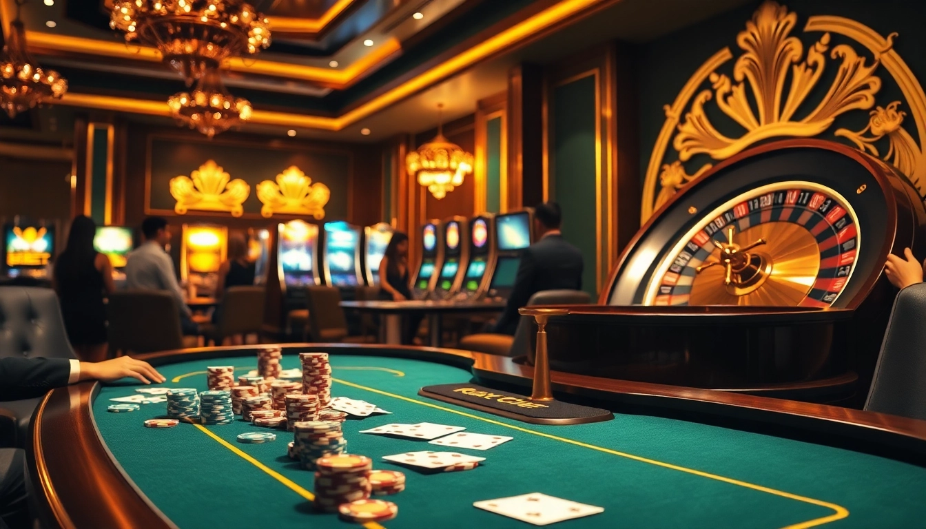 Engaging casino scene featuring poker chips and a roulette wheel inspired by https://kk55.group.